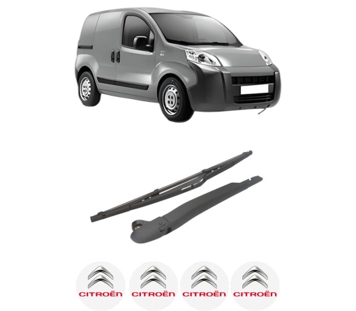 Set brat stergator spate cu lamela pentru CITROEN NEMO Box Body/MPV (AA_) din 2008-2010, pentru spate, din cauciuc siliconat rezistent, 4 stickere auto CITROEN