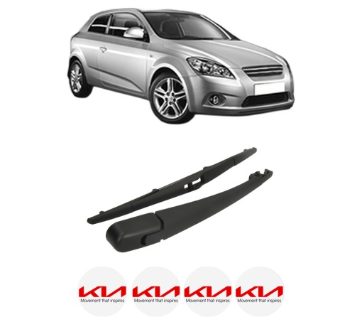 Set brat stergator spate cu lamela pentru KIA CEE'D Hatchback (ED) din 2006-2012, pentru spate, din cauciuc siliconat rezistent, 4 stickere auto KIA