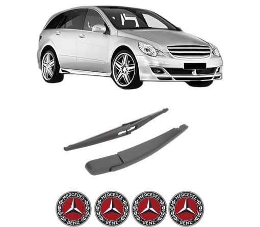 Set brat stergator spate cu lamela pentru MERCEDES-BENZ R-CLASS (W251, V251) din 2005-2014, pentru spate, din cauciuc siliconat rezistent, 4 stickere auto MERCEDES-BENZ