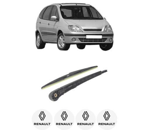 Set brat stergator spate cu lamela pentru RENAULT SCENIC I MPV (JA0/1_, FA0_) din 1999-2003, pentru spate, din cauciuc siliconat rezistent, 4 stickere auto RENAULT