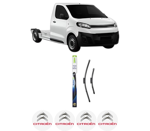 Set stergatoare CITROEN JUMPY III Platform/Chassis (V_) din 2016-2023, pentru parbriz auto, 2 bucati, Valeo Silencio Xtrm, din cauciuc siliconat rezistent, 4 Stickere Auto CITROEN