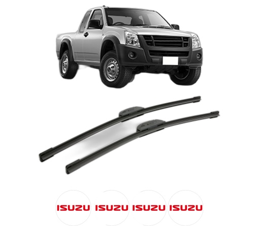 Set stergatoare ISUZU D-MAX I (TFR, TFS) din 2002-2007, pentru parbriz auto, 2 bucati, Bosch Aerotwin Retrofit, din cauciuc siliconat rezistent, 4 Stickere Auto ISUZU