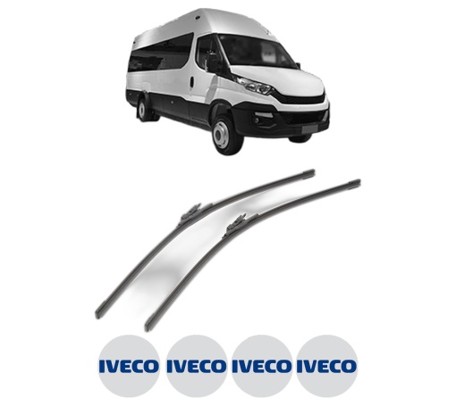 Set stergatoare IVECO DAILY VI Bus din 2014-2021, pentru parbriz auto, 2 bucati, Bosch Aerotwin, din cauciuc siliconat rezistent, 4 Stickere Auto IVECO