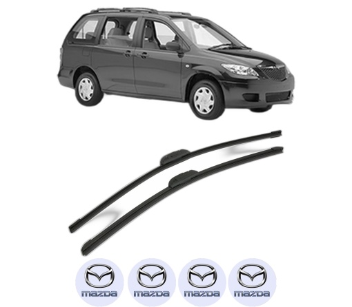 Set stergatoare MAZDA MPV II (LW) din 1999-2002, pentru parbriz auto, 2 bucati, Bosch Aerotwin Retrofit, din cauciuc siliconat rezistent, 4 Stickere Auto MAZDA