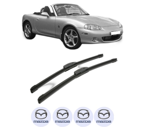 Set stergatoare MAZDA MX-5 II (NB) din 1998-2002, pentru parbriz auto, 2 bucati, Bosch Aerotwin Retrofit, din cauciuc siliconat rezistent, 4 Stickere Auto MAZDA