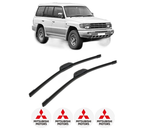 Set stergatoare MITSUBISHI PAJERO II (V3_W, V2_W, V4_W, V5_W) din 1990-1997, pentru parbriz auto, 2 bucati, Bosch Aerotwin Retrofit, din cauciuc siliconat rezistent, 4 Stickere Auto MITSUBISHI