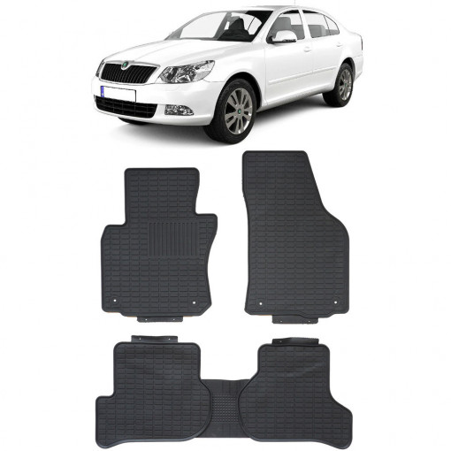 Skoda Octavia II (2004-2013) Set 5 covorase auto cauciuc Exclusive Line