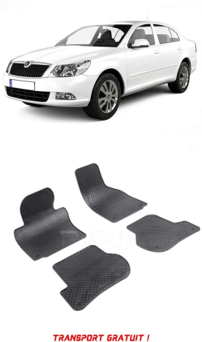 Skoda Octavia II, Hatchback, fabricat din 03.2004 - 01.2013, set covorase auto dedicate, din cauciuc 100% Premium - Transport Gratuit