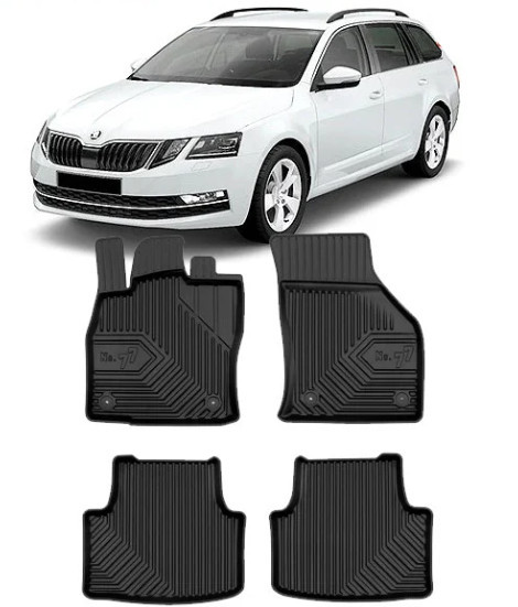 Skoda Octavia III Scout Din 05.2013 - 05.2020, Combi , Set Covorase Auto Tip Tavita Premium 3D, din cauciuc