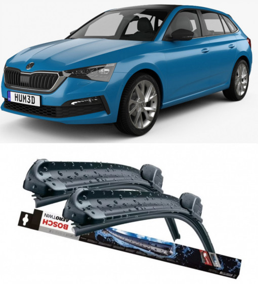 Skoda Scala Set 2 stergatoare parbriz Bosch Aerotwin 600/475mm compatibile cu Skoda Scala (2019-prezent) (65 cm / 45 cm)