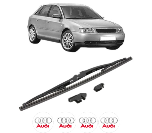 Stergator lamela spate AUDI A3 (8L1) din 1996 - 2003, pentru luneta auto, Valeo Silencio, din cauciuc siliconat rezistent, 4 Stickere Auto AUDI