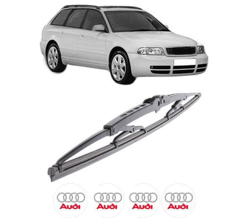 Stergator lamela spate AUDI A4 B5 Avant (8D5) din 1994 - 2001, pentru luneta auto, Bosch Twin, din cauciuc siliconat rezistent, 4 Stickere Auto AUDI
