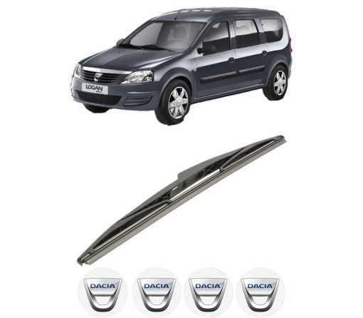 Stergator lamela spate DACIA LOGAN MCV (KS_) din 2007 - 2013, pentru luneta auto, Bosch Twin, din cauciuc siliconat rezistent, 4 Stickere Auto DACIA