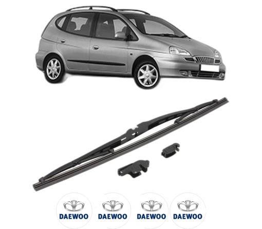 Stergator lamela spate DAEWOO TACUMA / REZZO (U100) din 2000 - 2004, pentru luneta auto, Valeo Silencio, din cauciuc siliconat rezistent, 4 Stickere Auto DAEWOO