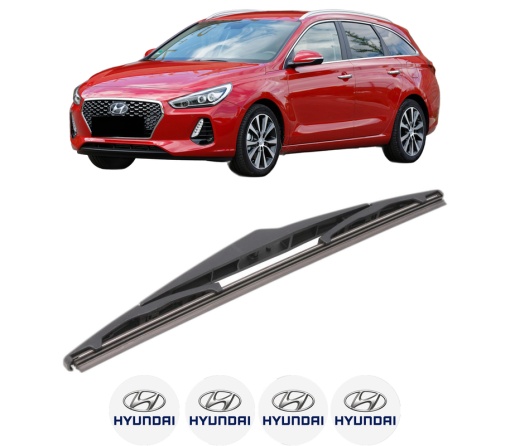 Stergator lamela spate HYUNDAI i30 Estate (PDE) din 2017 - 2020, pentru luneta auto, Bosch Twin, din cauciuc siliconat rezistent, 4 Stickere Auto HYUNDAI
