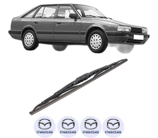 Stergator lamela spate MAZDA 626 II Hatchback (GC) din 1983 - 1987, pentru luneta auto, Bosch Twin, din cauciuc siliconat rezistent, 4 Stickere Auto MAZDA
