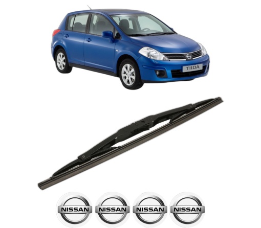 Stergator lamela spate NISSAN TIIDA Hatchback (C11) din 2004 - 2013, pentru luneta auto, Bosch Twin, din cauciuc siliconat rezistent, 4 Stickere Auto NISSAN
