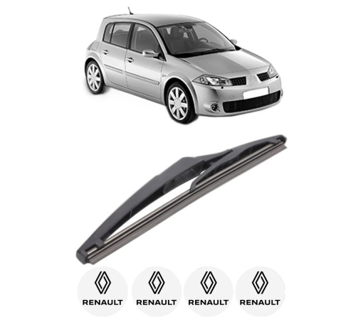 Stergator lamela spate RENAULT MEGANE II (BM0/1_, CM0/1_) din 2002 - 2009, pentru luneta auto, Bosch Twin, din cauciuc siliconat rezistent, 4 Stickere Auto RENAULT