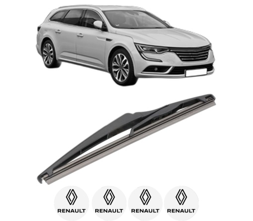 Stergator lamela spate RENAULT TALISMAN Grandtour (KP_) din 2016 - 2022, pentru luneta auto, Valeo Silencio, din cauciuc siliconat rezistent, 4 Stickere Auto RENAULT