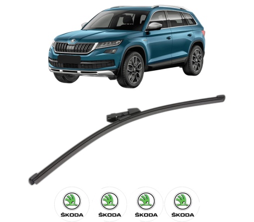 Stergator lamela spate SKODA KODIAQ I (NS6, NS7, NV7) din 2016, pentru luneta auto, Valeo Silencio Xtrm, din cauciuc siliconat rezistent, 4 Stickere Auto SKODA