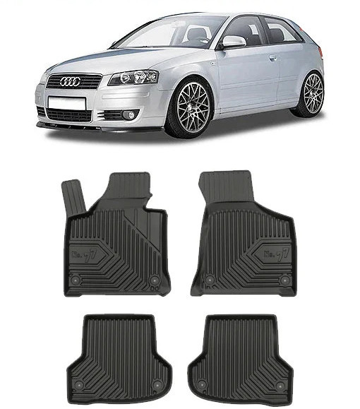 Audi A3 8P Din 05.2003 - 01.2013, Hatchback , Set Covorase Auto Tip Tavita Premium 3D, din cauciuc