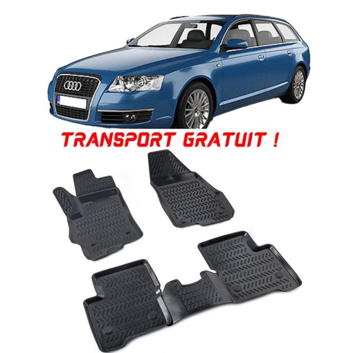 Audi A6 C6 (Typ 4F) 2004-2011 Set 4 covorase auto din cauciuc tip tavita Premium Line 3D + Tavita portbagaj Premium Line - Transport Gratuit!