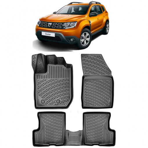 Dacia Duster 4X2 2022- Set Covorase Auto Cauciuc Premium Umbrella