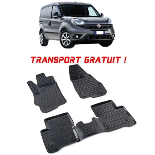 Fiat Doblo (Facelift) 2015- Set 4 covorase auto din cauciuc tip tavita premium line 3D - Transport Gratuit!