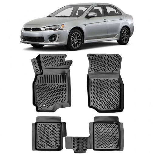 Mitsubishi Lancer 2002-2007 Set 4 covorase auto din cauciuc tip tavita premium line 3D