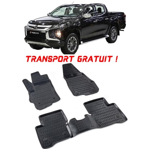 Mitsubishi Triton Tornado 2019- Set 4 covorase auto din cauciuc tip tavita premium line 3D - Transport Gratuit!