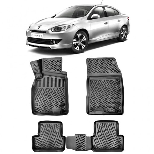 Renault Fluence 2009- Set 4 covorase auto din cauciuc tip tavita premium line 3D