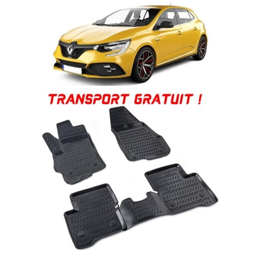 Renault Megane 4 hatckback 2016- Set 4 covorase auto din cauciuc tip tavita premium line 3D - Transport Gratuit!