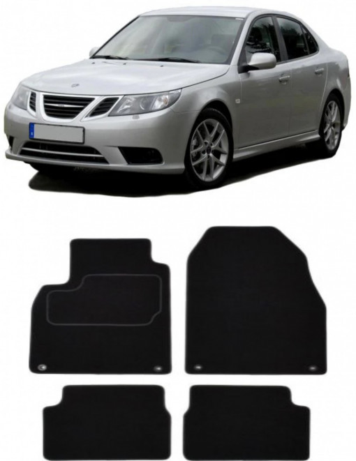 Saab 9-3 Set covorase auto din mocheta premium, dedicate pentru Saab 9-3 Sedan fabricat intre 2002-2015, calitate extra