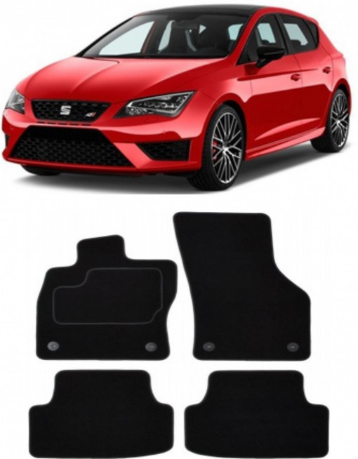 Seat Leon 5F1 Set covorase auto din mocheta premium, dedicate pentru Seat Leon 5F1 Hatchback fabricat intre 2012-2020, calitate extra