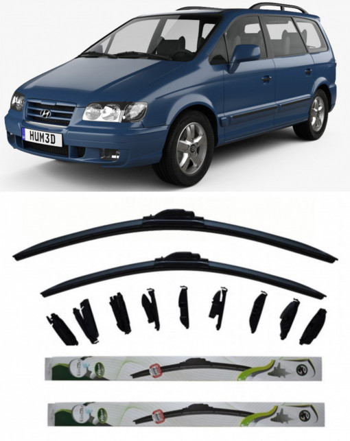 Set 2 stergatoare Kontakt Multi Adapter 65 cm/56 cm compatibile cu Hyundai Trajet Box Body/Mpv (Fo) din 1999-2008 (65 cm/56 cm)