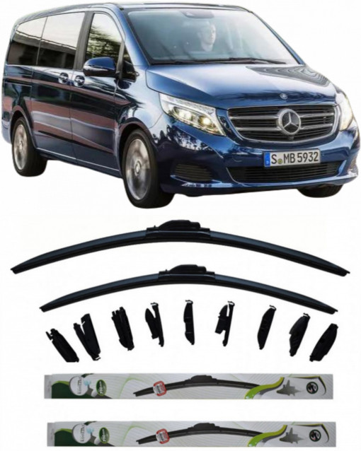 Set 2 stergatoare Kontakt Multi Adapter 71 cm/65 cm compatibile cu Mercedes-Benz Vito Bus (W639) din 2004-2014 (71 cm/65 cm)