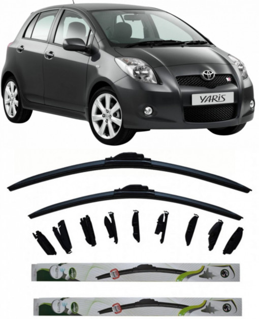 Set 2 stergatoare Multi Adapter 60/48 cm compatibile cu Toyota Yaris(1999-2005) (53 cm/35 cm)