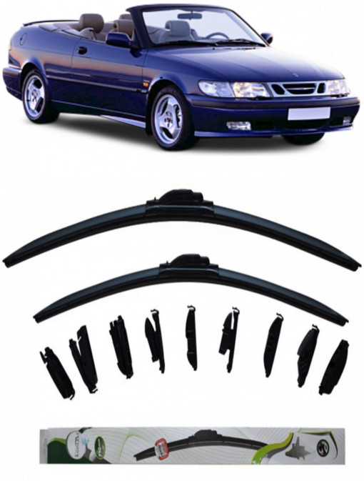 Set 2 stergatoare MultiAdapter 53cm/50cm compatibile cu Saab 9-3 Cabriolet (YS3D) (1998-2003) (53 cm/50 cm)