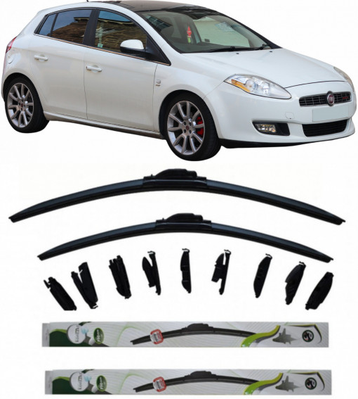 Set 2 stergatoare MultiAdapter 60cm/45cm compatibile cu Fiat BRAVO II (198_) (2006-2014) (60 cm/45 cm)