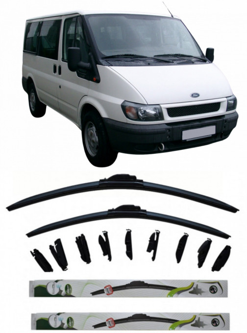 Set 2 stergatoare MultiAdapter cm/cm compatibile cu Ford Transit (1994 - 2000) (55 cm/53 cm)
