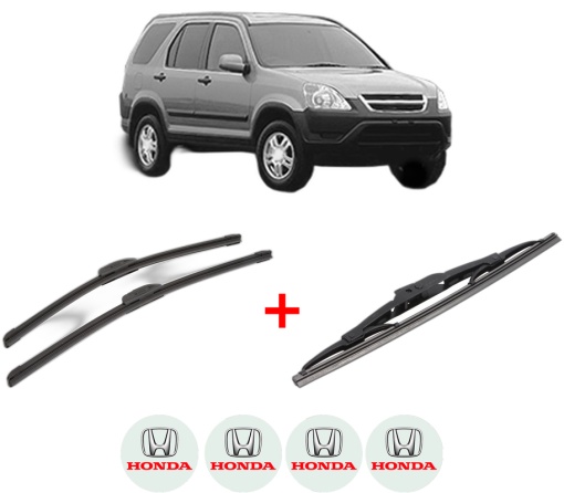 Set 3 stergatoare HONDA CR-V II (RD_) din 2001 - 2007, pentru parbriz si luneta fata si spate auto, Bosch Twin, din cauciuc siliconat rezistent, 4 Stickere Auto HONDA