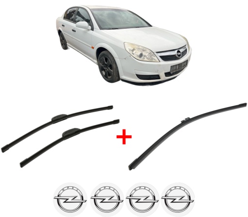Set 3 stergatoare OPEL VECTRA C (Z02) din 2006 - 2008, pentru parbriz si luneta fata si spate auto, Bosch Aerotwin, din cauciuc siliconat rezistent, 4 Stickere Auto OPEL