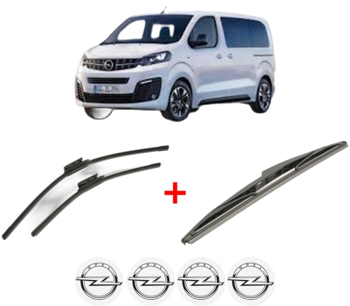 Set 3 stergatoare OPEL VIVARO C Bus (K0) din 2019 - 2024, pentru parbriz si luneta fata si spate auto, Bosch Twin, din cauciuc siliconat rezistent, 4 Stickere Auto OPEL