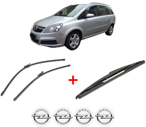Set 3 stergatoare OPEL ZAFIRA B Box Body/MPV (A05) din 2005 - 2015, pentru parbriz si luneta fata si spate auto, Valeo Silencio, din cauciuc siliconat rezistent, 4 Stickere Auto OPEL