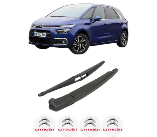 Set brat stergator spate cu lamela pentru CITROEN C4 PICASSO II din 2013-2018, pentru spate, din cauciuc siliconat rezistent, 4 stickere auto CITROEN