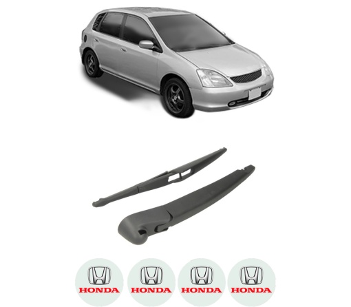 Set brat stergator spate cu lamela pentru HONDA CIVIC VII Hatchback (EU, EP, EV) din 2000-2005, pentru spate, din cauciuc siliconat rezistent, 4 stickere auto HONDA