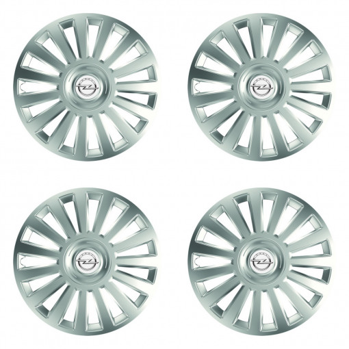 Set Capace Roti Argintiu Lux cu spite late compatibil cu Opel