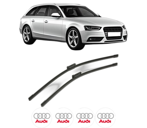 Set stergatoare AUDI A4 B8 Avant (8K5) din 2007-2015, pentru parbriz auto, 2 bucati, Bosch Aerotwin, din cauciuc siliconat rezistent, 4 Stickere Auto AUDI