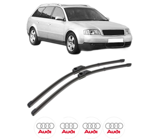 Set stergatoare AUDI A6 C5 Avant (4B5, 4B6) din 1997-2005, pentru parbriz auto, 2 bucati, Valeo Silencio Xtrm, din cauciuc siliconat rezistent, 4 Stickere Auto AUDI