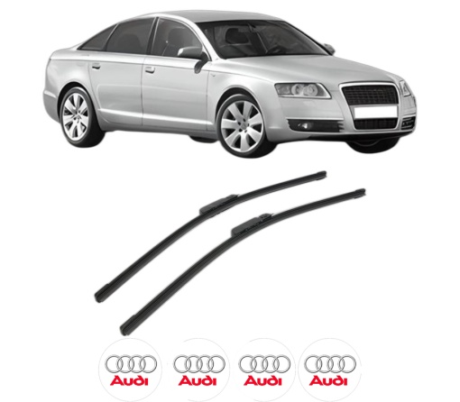 Set stergatoare AUDI A6 C6 (4F2) din 2004-2011, pentru parbriz auto, 2 bucati, Bosch Aerotwin, din cauciuc siliconat rezistent, 4 Stickere Auto AUDI